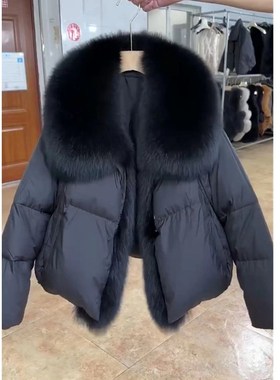 英国george melis冬季新款时尚宽松厚款棉服洋气毛领显瘦女潮