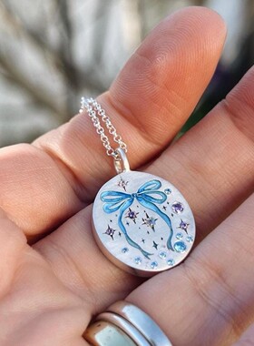 英国George Melis钛钢蝴蝶结彩绘滴油兔子元素宠物椭圆塔罗牌