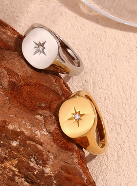 英国george melis欧美ins小众气质个性手饰镀18k金方面北极星