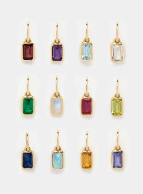 英国george melis12生辰石吊坠diy配件项链十二生辰石方块彩色