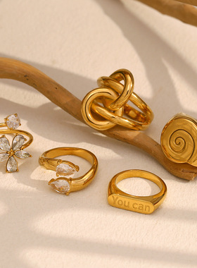 英国george melis欧美气质小众设计款白钻花朵手饰镀18k金海螺