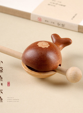 日系设计师topwhit小鲸鱼木鱼解压小玩具木质情绪稳定治愈可爱