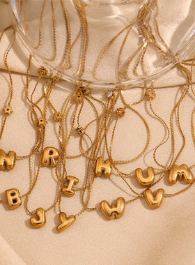 英国george melis欧美小众设计款可爱项坠镀18k金气泡字母单边