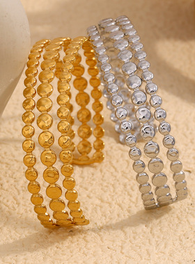 英国george melis欧美时尚气质小众简约高级手饰镀18k金个性三层