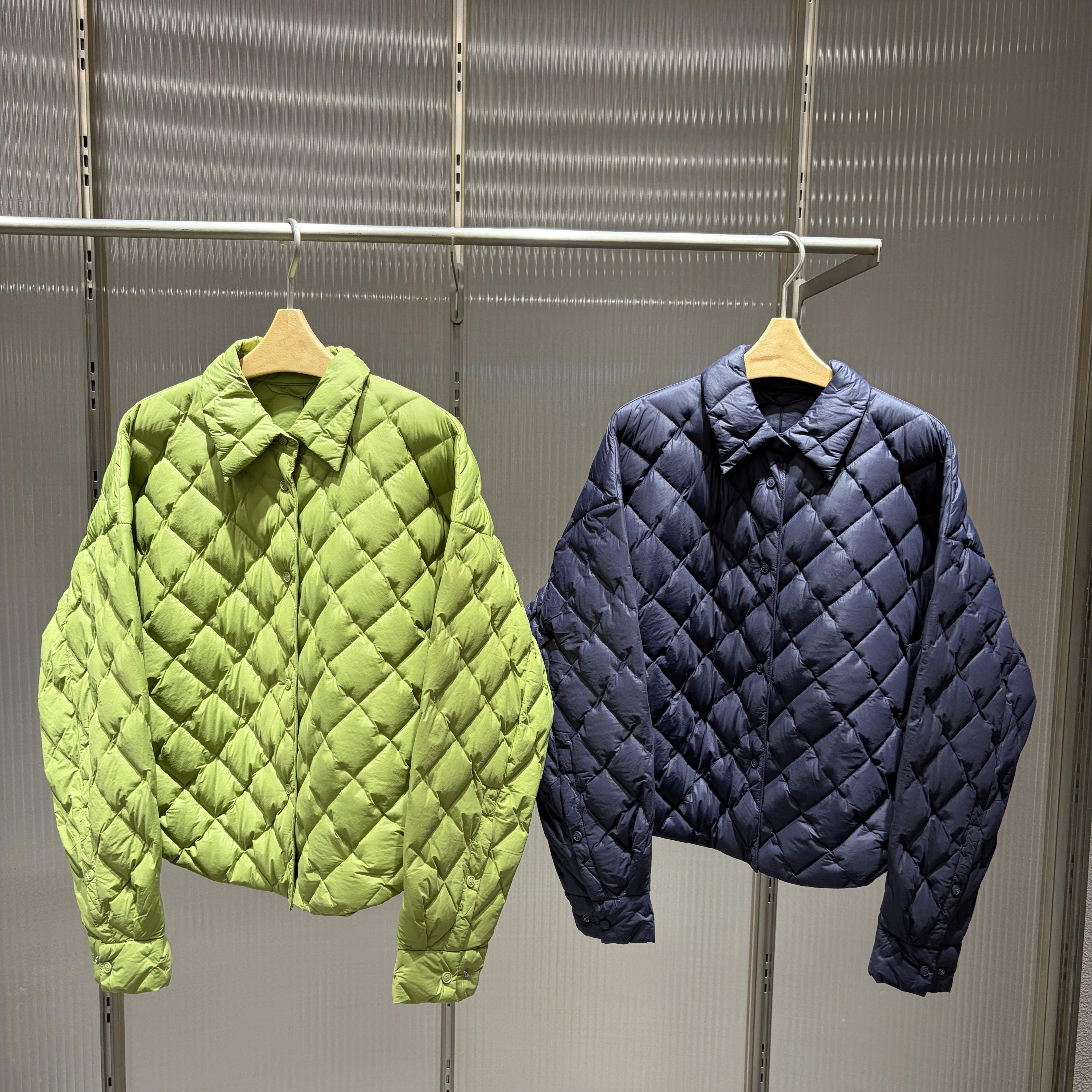 【商场同款】2026秋冬新款95白鹅绒菱格宽松轻薄短款羽绒服外套女