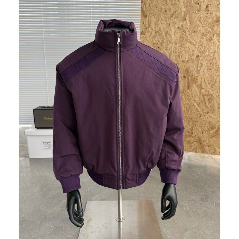 美式保暖夹克飞行棉服男士vibe解构立领棒球服棉衣秋冬中性风外套