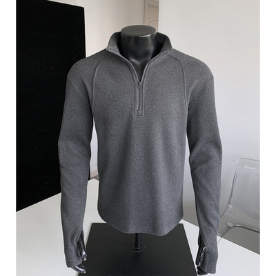 男半高领长袖T恤半拉链正肩卫衣