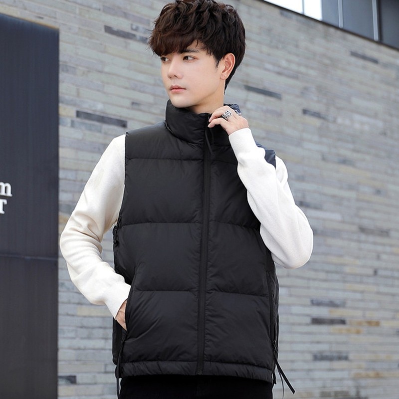 短款冬季立领休闲运动羽绒马夹男潮牌痞帅面包服保暖马甲背心外套
