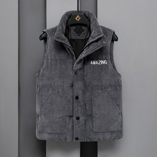 马甲男士秋冬季立领棉马夹韩版潮流百搭短款修身棉衣冬装坎肩外套 - 封面