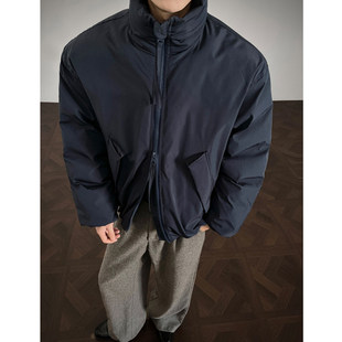 宽松棉衣外套 高街boxy短款 美式 复古cleanfit立领加厚棉服男女冬季