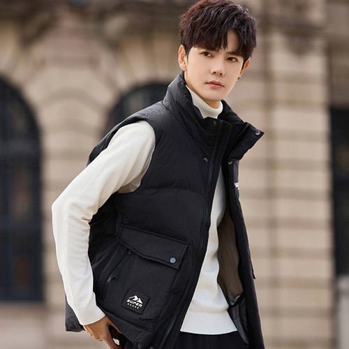 潮流ins港风运动短款羽绒马夹男