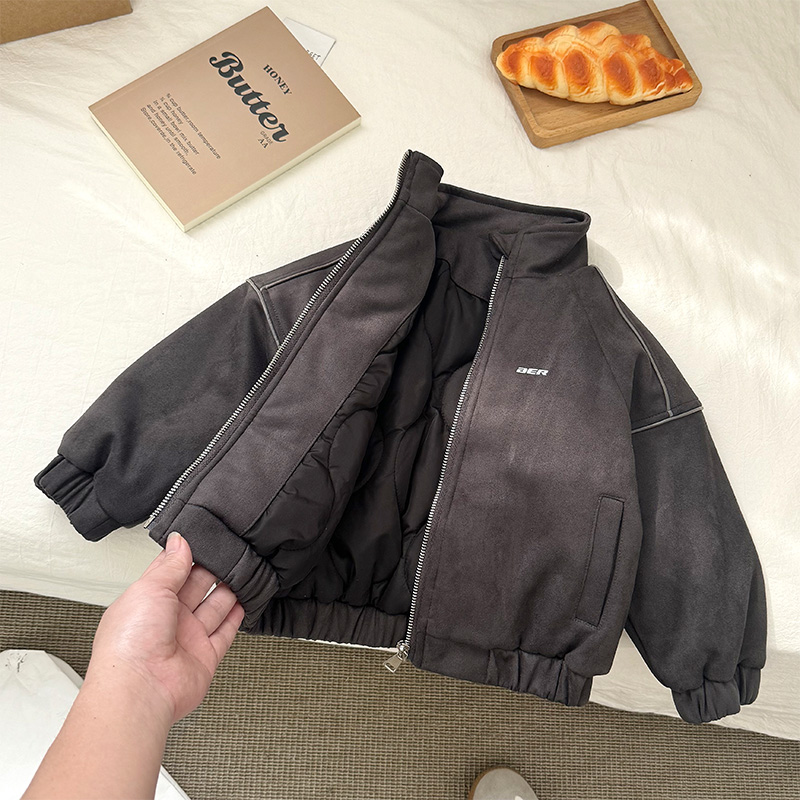 男童秋冬麂皮外套儿童棉服