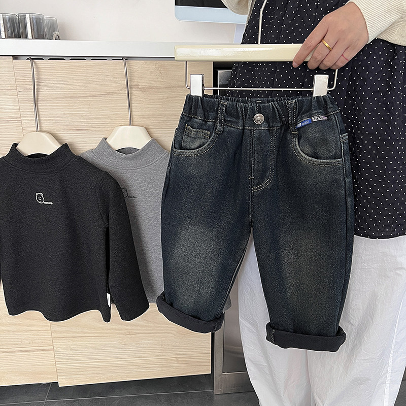 男童牛仔裤加绒加厚2025新款韩版儿童冬季保暖长裤中小童男孩裤子,童装/婴儿装/亲子装,儿童牛仔裤,淘宝优惠券,粉丝福利购,淘宝优惠卷