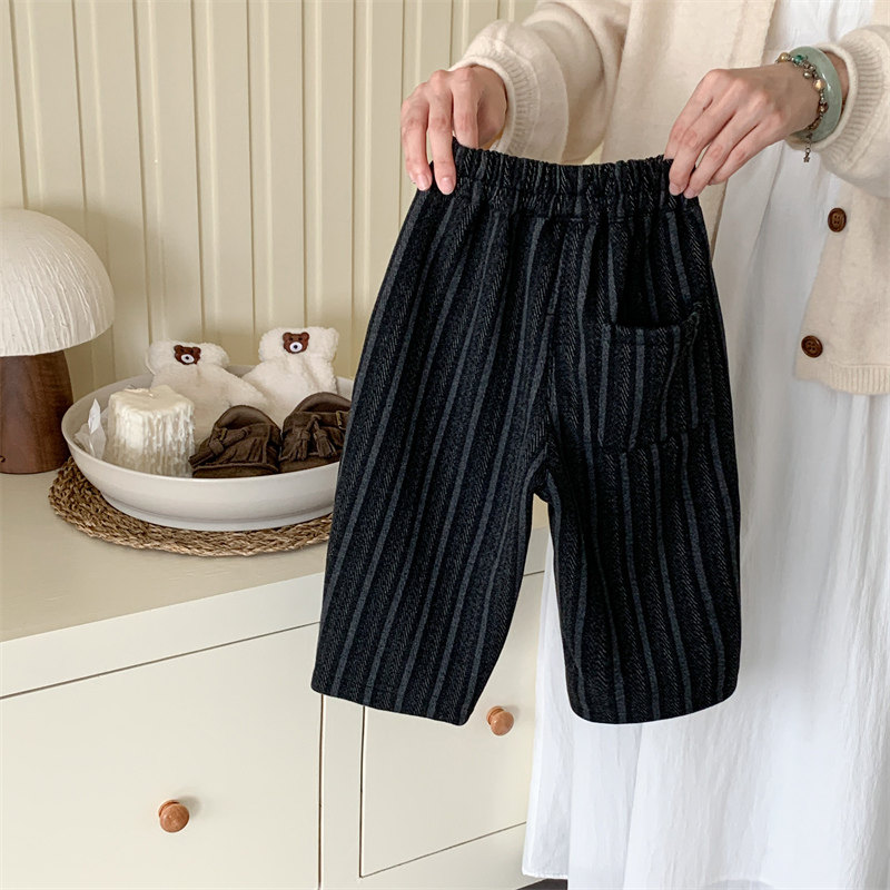 儿童裤子2025冬季新款韩版男女童条纹休闲裤宝宝加绒加厚百搭长裤,童装/婴儿装/亲子装,裤子,淘宝优惠券,粉丝福利购,淘宝优惠卷