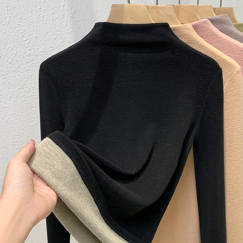 加厚保暖舞蹈打底衫冬季新款拉丁上衣女长袖交谊摩登国标舞练功服