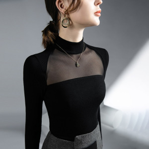 2023秋冬新款拉丁舞性感上衣女士长袖摩登舞蹈服交际国标舞练功服
