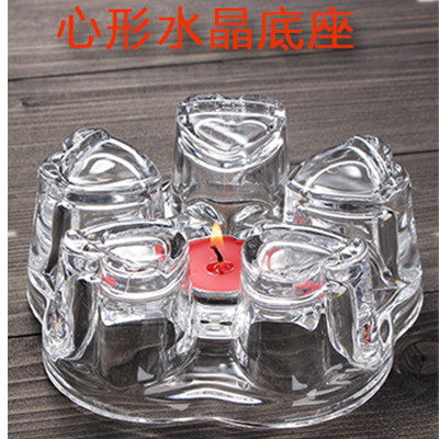 心形底座空心暖茶器蜡烛台加热器