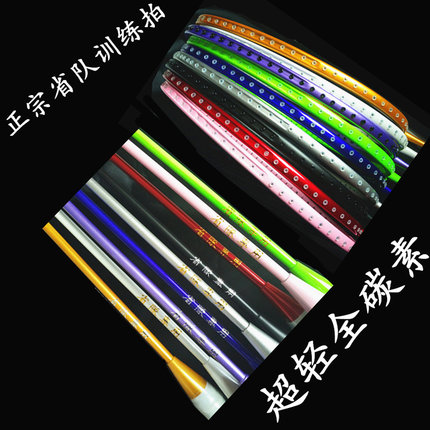 正品省队专用纯色训练拍全碳素碳纤维单拍超轻儿童成人羽毛球拍4U