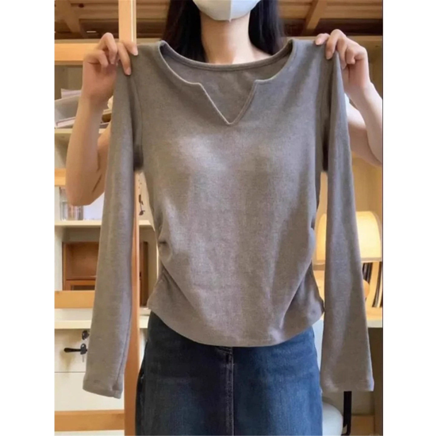 德绒打底衫女长袖t恤内搭上衣服