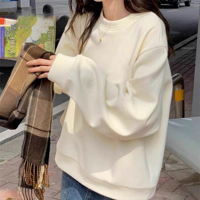 圆领卫衣女宽松oversize外套上衣