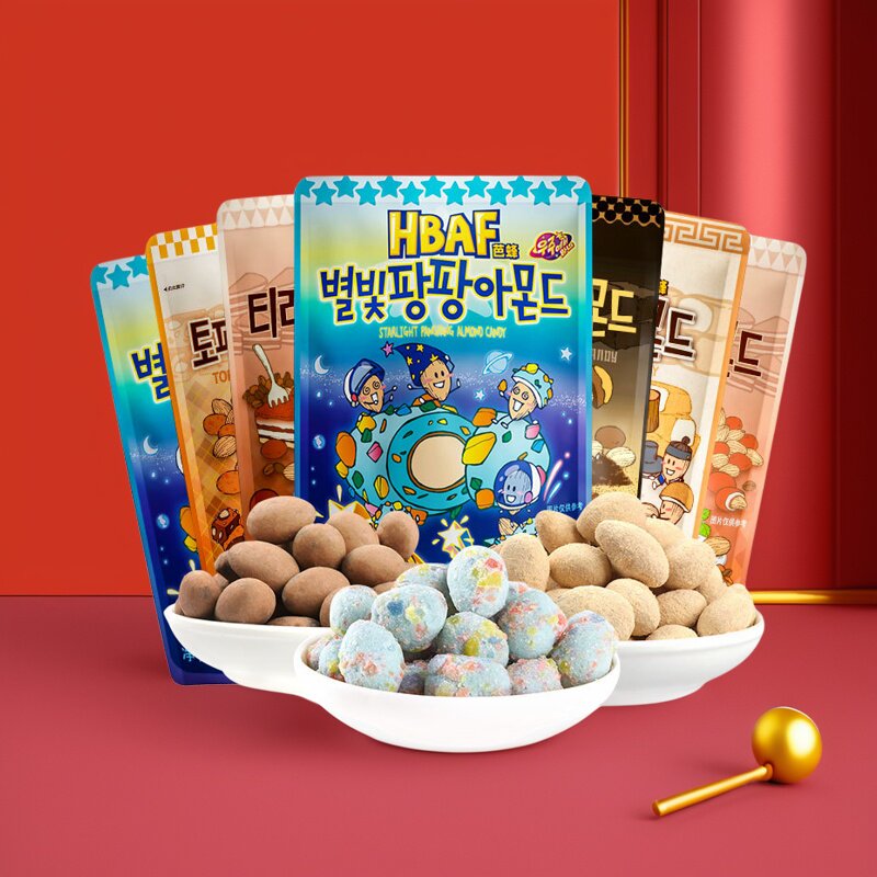 韩国芭蜂进口汤姆农场蜂蜜扁桃仁跳跳星巧克力脆脆球坚果巴旦木