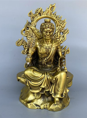 纯铜不动明菩萨摆件客厅佛堂供养大日如来不动金刚阿遮罗曩铜像