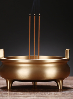 香炉纯铜特大号供佛供奉檀香香薰炉香薰家用室内线香插宣德炉焚香