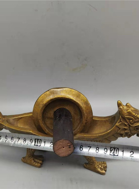 药碾子全铜药捻子摆件碾磨器医馆药店装饰大号仿古玩铜龙头碾药船