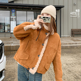 现货8821kp195k288麂皮绒2025新款小个子冬季加绒加厚羊羔毛外套，女装派克服，丽人依阁