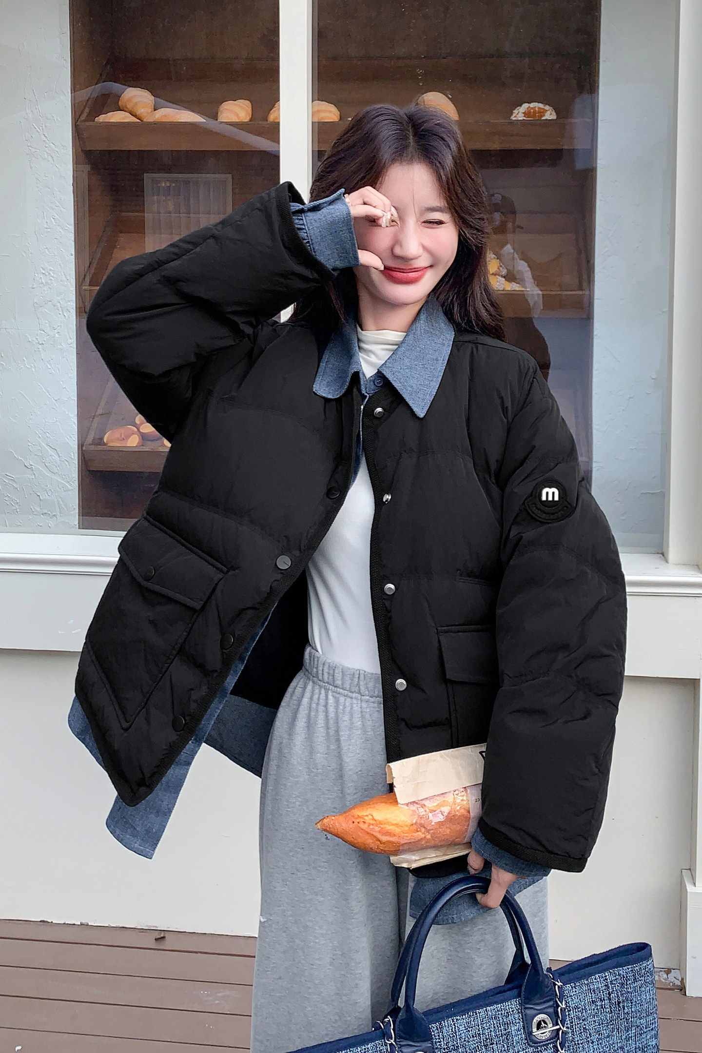 现货25607kp325k478撞色拼接羽,女装羽绒服,丽人依阁