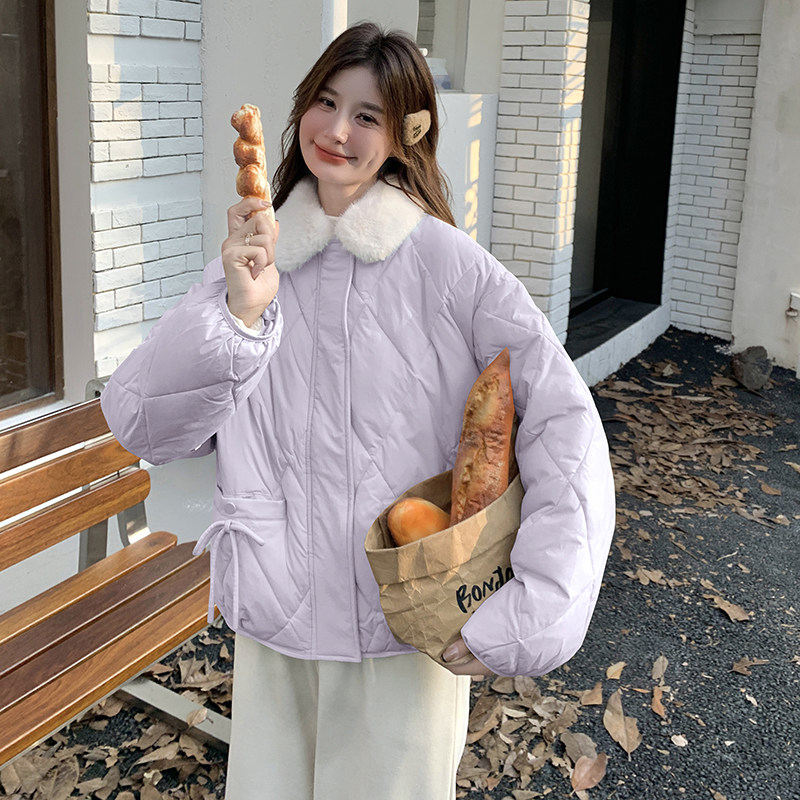 8815kp175k258紫色羽绒棉服女冬季2025新款韩版宽松面包服外套,女装棉衣/棉服,丽人依阁