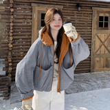 蓝色设计感工装羽绒服女冬季2025新款美式韩系高级感90白鸭绒外套，女装羽绒服，丽人依阁