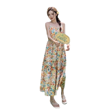 海边度假碎花吊带连衣裙女2025夏季新款法式温柔风别致绝美沙滩裙，女装连衣裙，丽人依阁
