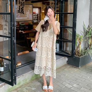 2418kp140k198短袖t恤背带连衣裙两件套女夏欧货宽松气质裙套装,儿歌连衣裙如何搭配图片