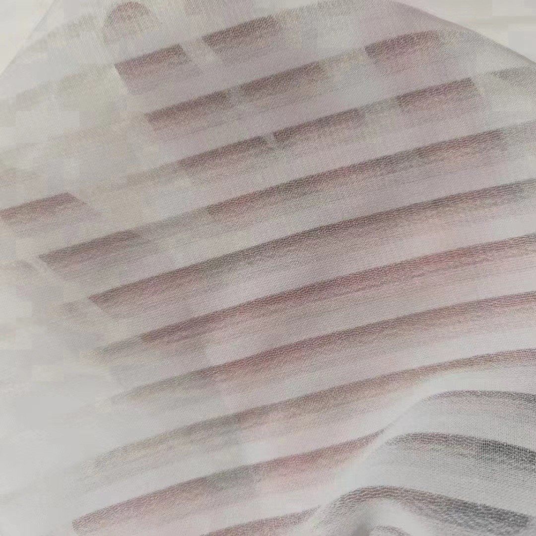 竖纹横纹白色垂直柔顺网红风北欧百叶纱布艺帘客厅阳台落地窗