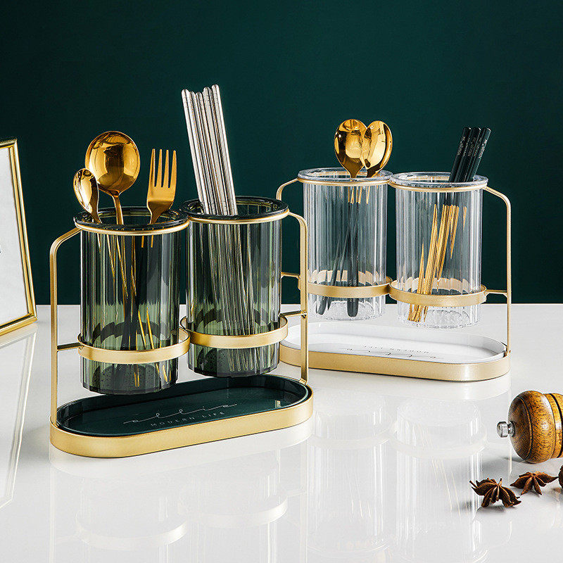 轻奢筷子置物架壁挂家用筷子筒厨房家庭新款沥水收纳盒筷子篓筷笼