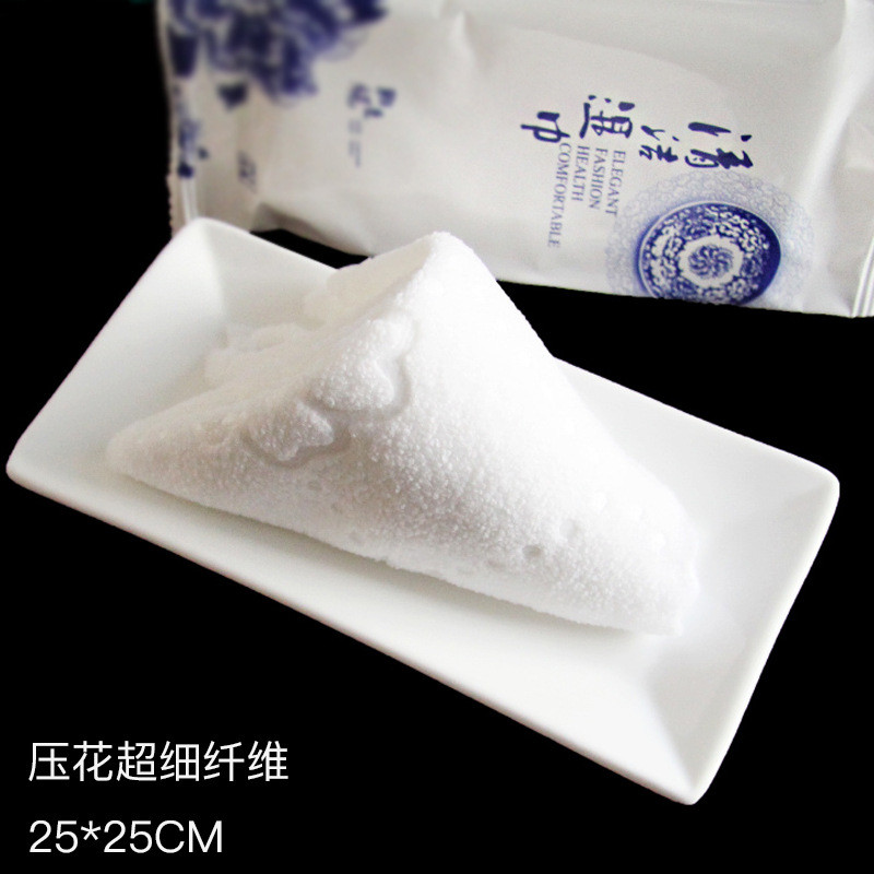 酒店用品湿毛巾手口清洁湿巾25纤维小方毛巾饭店一次性消毒毛巾