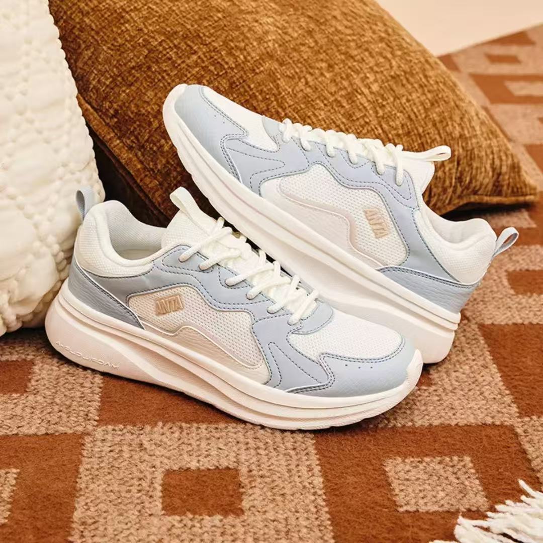 安踏休闲鞋男鞋潮流冬季厚底增高复古网面运动休闲轻便百搭老爹鞋