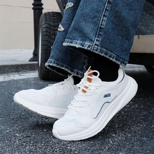 安踏休闲鞋男鞋潮流冬季厚底增高复古网面运动休闲轻便百搭老爹鞋