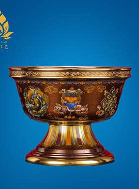 藏传密宗纯铜供水碗佛前净水杯圣水杯西藏式八吉祥雕花供佛供水杯
