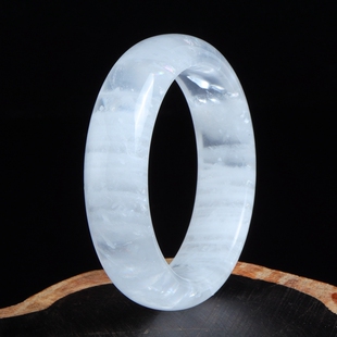 天然捡漏白幽灵手镯异象水晶镯子女款 生日礼物饰品简约大方送证书