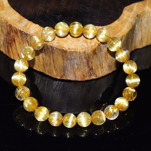 天然水晶手链板钛猫眼金发晶