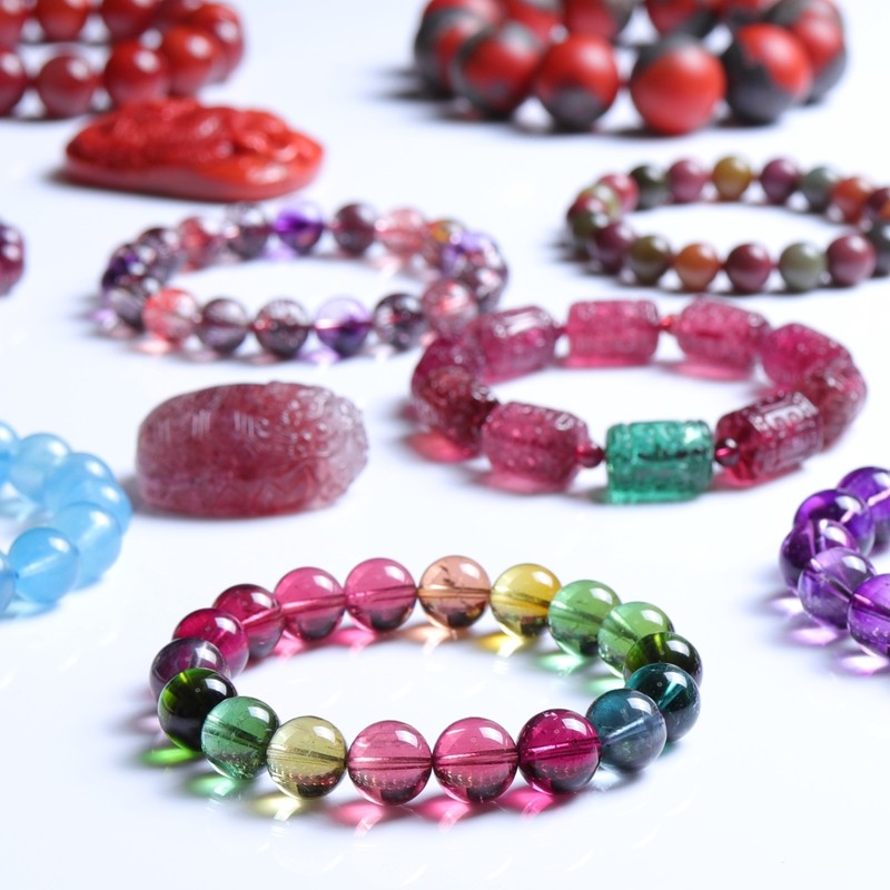 七宝水晶直播间专拍链接现场直播看现货天然原矿水晶宝石吊坠手链