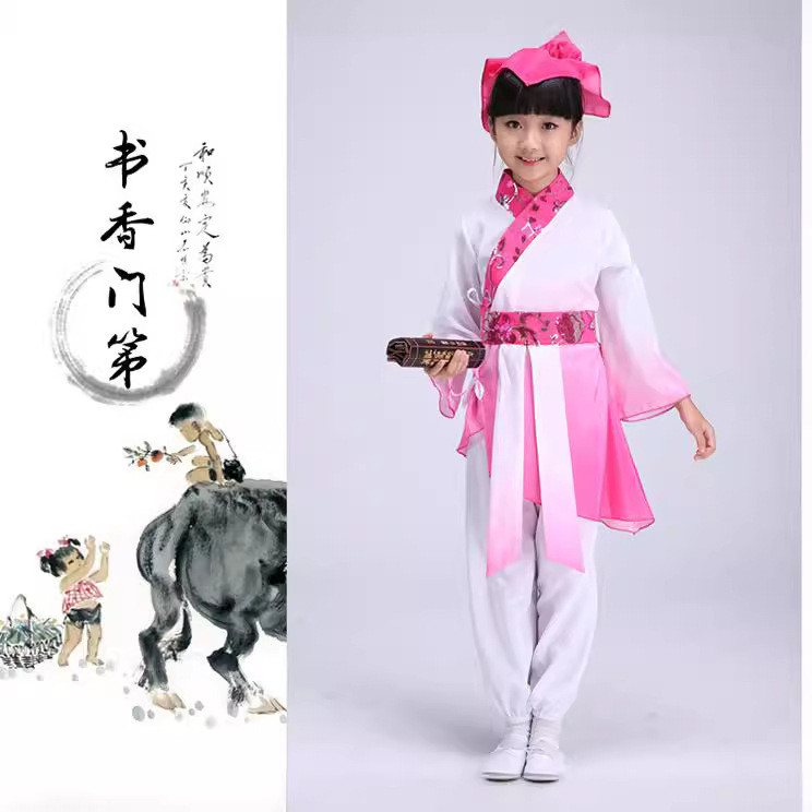 男女童书童演出服儿童舞蹈弟子规国学服幼儿园三字经古装表演服装