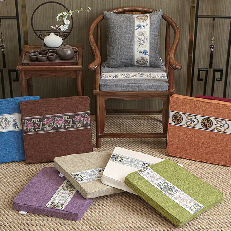 新中式乳胶坐垫餐椅垫红木沙发垫茶桌官帽太师椅坐垫高密度海绵垫