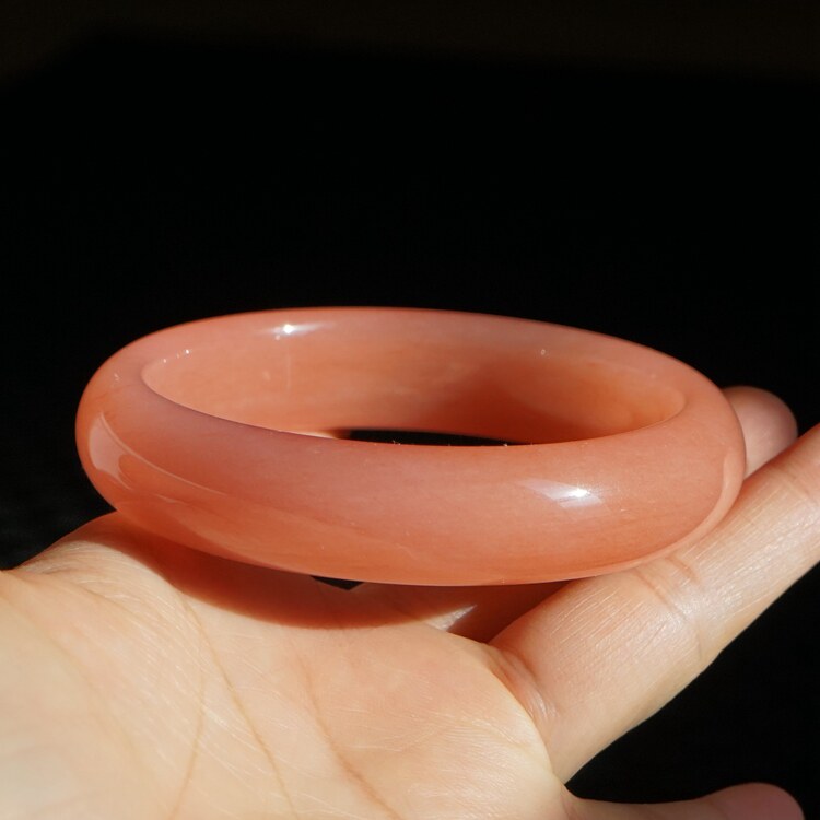 3#内径60圈新疆天然金丝玉手镯戈壁彩玉轮胎圈粉红色