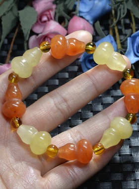 天然新疆葫芦原石手钏彩玉