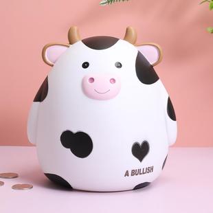 饰生肖牛年创意礼品 卡通可爱萌牛儿童存钱罐搪胶储蓄罐防摔家居装