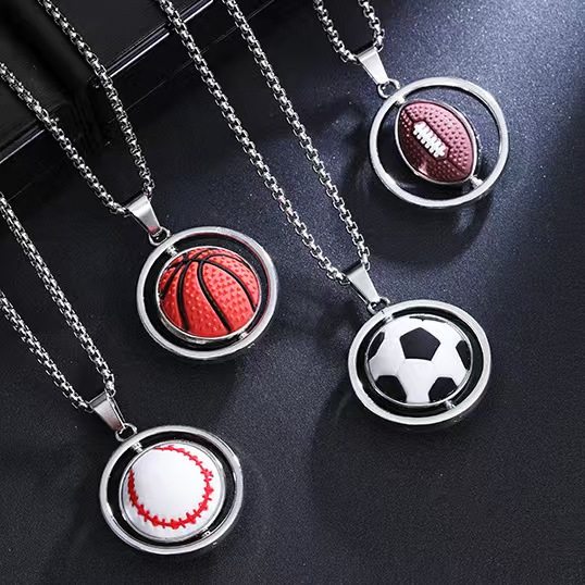 儿童项链男女童时尚潮流个性旋转篮球吊坠男孩嘻哈街舞卫衣配饰链,童装/婴儿装/亲子装,项链,淘宝优惠券,粉丝福利购,淘宝优惠卷