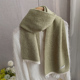 柔软舒适冷天御寒奶绿色毛线围巾秋冬季 温暖感撞色休闲围脖可爱
